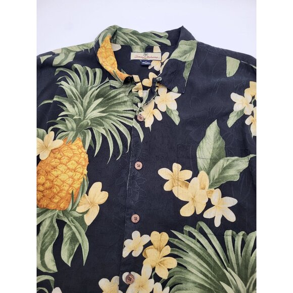 Tommy Bahama Men's XL Silk Floral Hawaiian Shirt Pineapples Tropical Resort - Picture 6 of 6